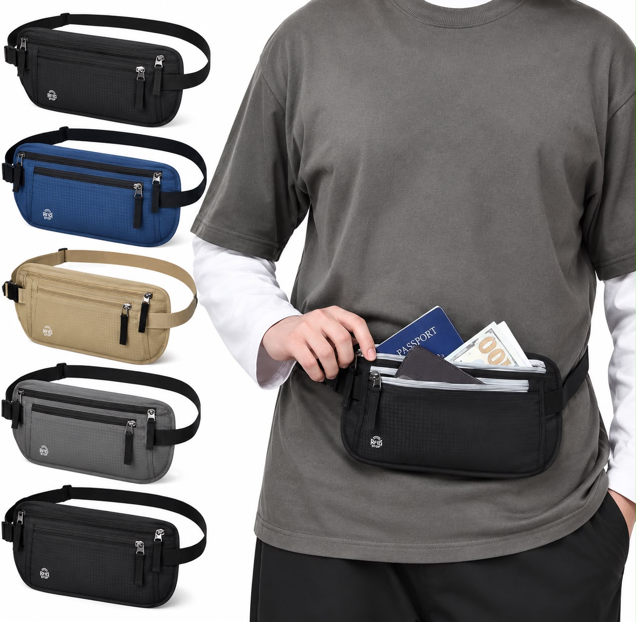 Anti-Theft Travel Money, Phone and Passport Holder