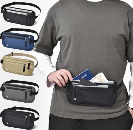 RFID Waterproof Passport & Document Waist Bag – Anti-Theft Travel Pouch for Mobile Phone (Unisex)